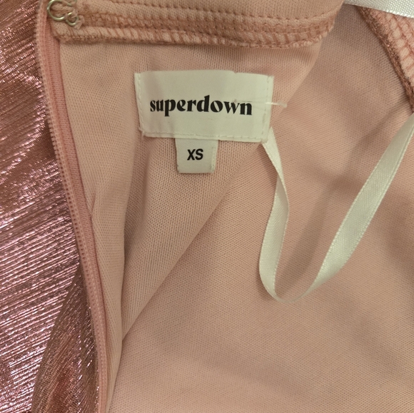 Revolve Superdown Missie Wrap Front Mini Dress SIZE X Small Pink Metallic - Picture 12 of 16